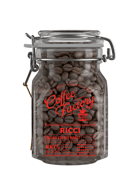 Кофе в зернах "RICCI" (290г) в банке